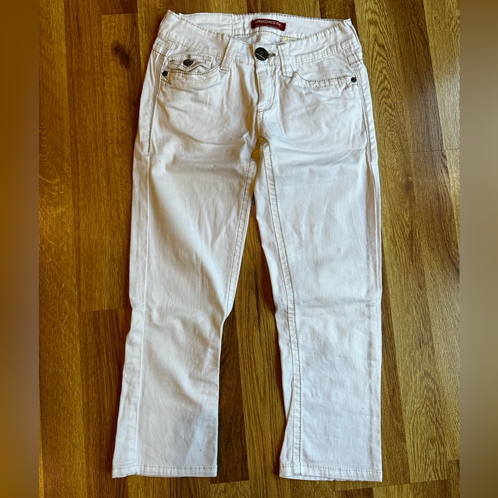 UnionBay Cropped Khaki Cargo Capri Pants stone size 0 xs